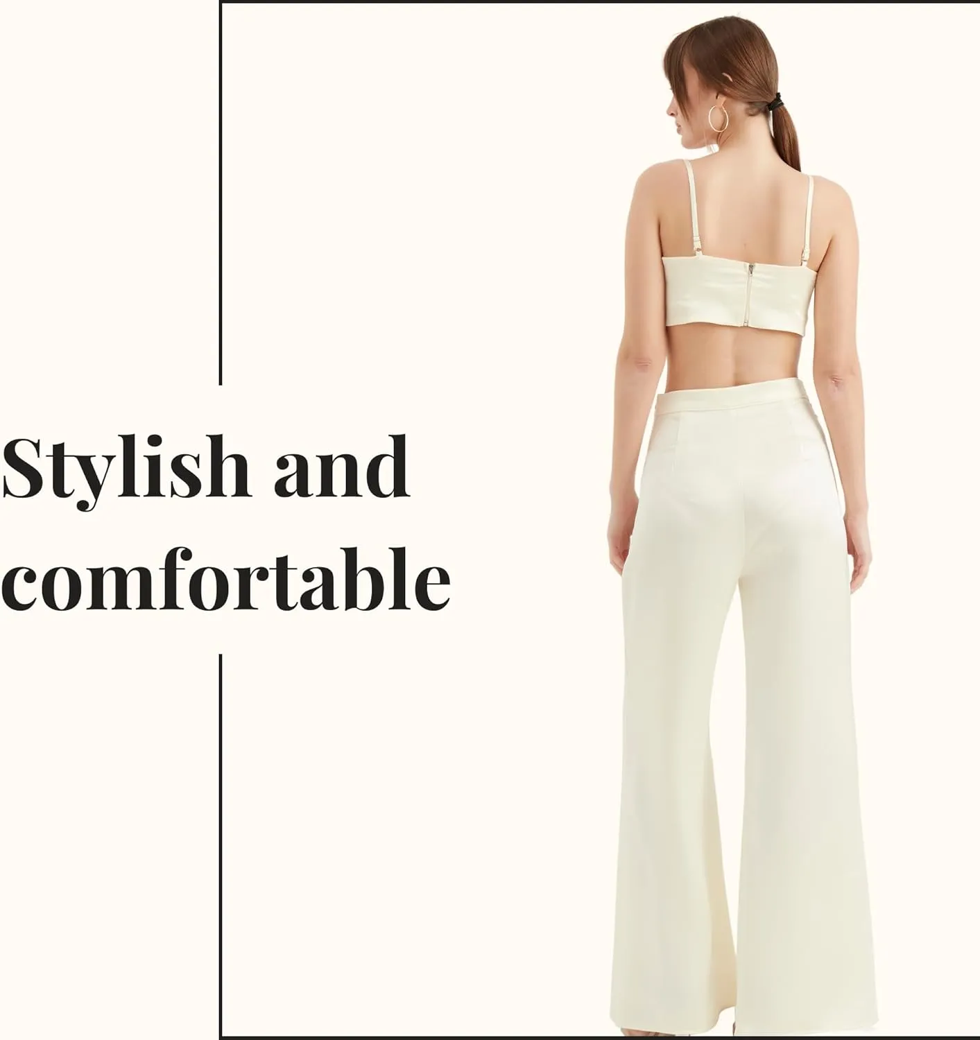 Women's Satin Pant | Casual Wide Leg High Waist Flowy Trousers | Spring Women Pant Clothing