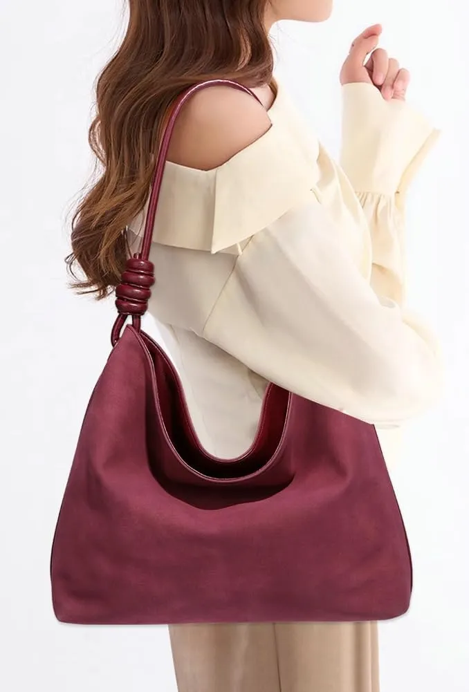 Women's Shoulder Underarm Bag Suede Tote Purse Slouchy Suede Tote Bag Hobo Handbag 2025 Retro Shoulder Purses Handbags