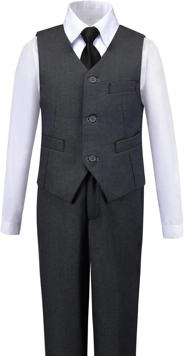 YuanLu Boys Tuxedo for Kids Toddler Boy Formal Suits Set No Tail