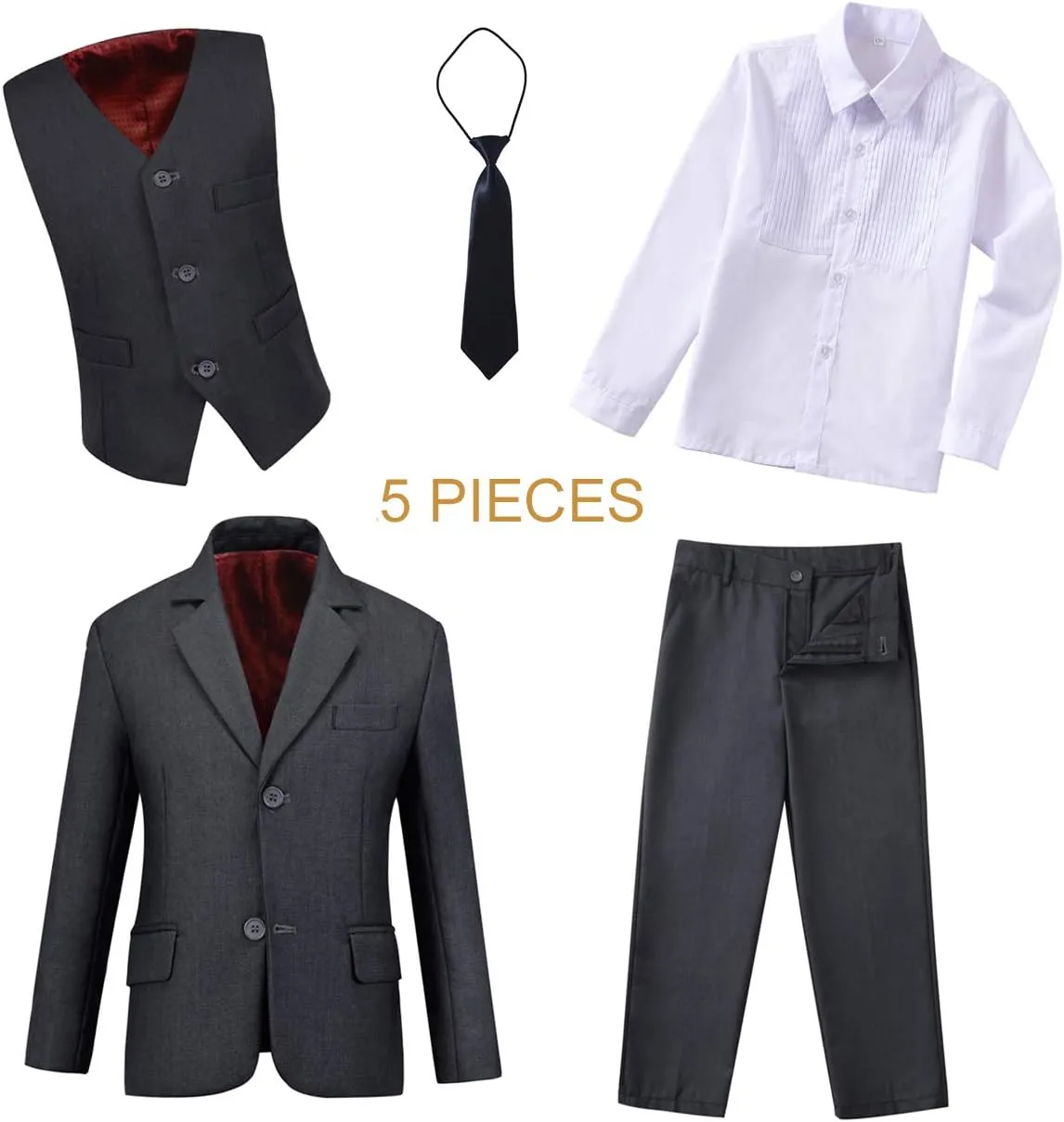 YuanLu Boys Tuxedo for Kids Toddler Boy Formal Suits Set No Tail