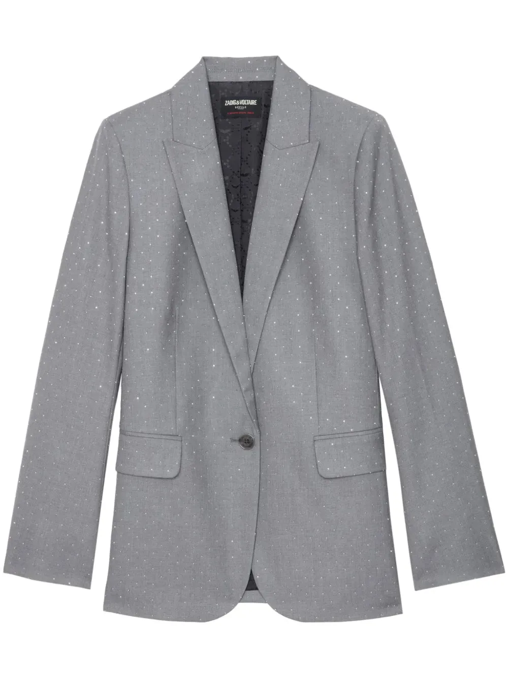 ZADIG & VOLTAIRE VALSE TAILLEUR STRASS GREY BLAZER